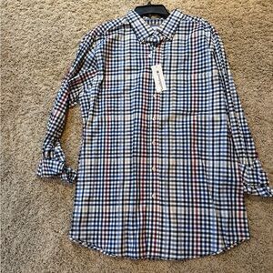 Saddlebred Blue and Red Plaid Button Down Shirt